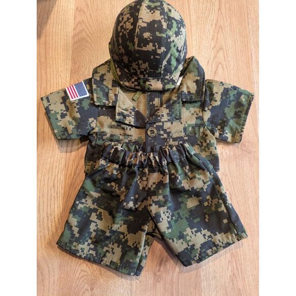 Build A Bear military army camouflage outfit‎ with helmet - Picture 1 of 12
